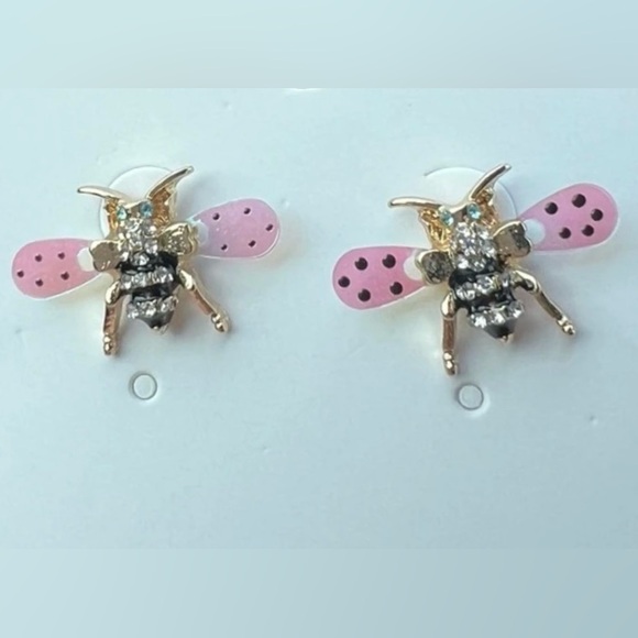 Holographic Winged Bee~ Polka Dot 3D Mobile Bumblebee Honeybee Funky Quirky Stud - Picture 14 of 16